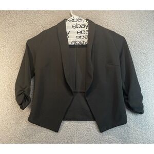 POGTMM Women's BLACK Open Front Blazer Size Large  100% Polyester